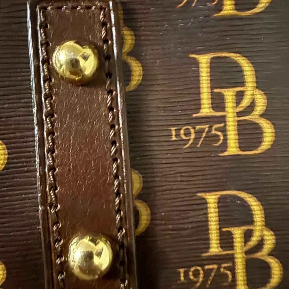 Dooney & Bourke New 1075 Brown and green coated canvas shoulder Bag - Picture 10 of 15